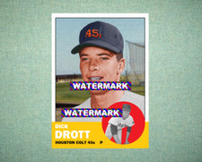 Dick Drott Houston Colt 45s 45 1963 Style Custom Baseball Art Card