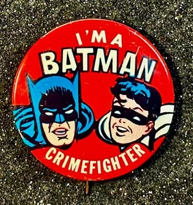 "Soy un Batman Crimefighter 1966 retroceso/Batman-Robin Jugate/Publicidad/1,5" - Imagen 1 de 4