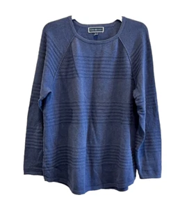 Karen Scott Women's Blue Striped Long Sleeve Sweater Size XL - Picture 1 of 8