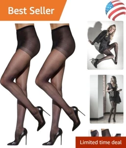 Elegant 2-Pair Women's Control Top Pantyhose: Moderated Tummy Control & Comfort - Picture 1 of 7