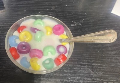 "Fruit Loops" Scented Cereal Bowl with Spoon Candle. 3 wick and Non Toxic - Image 1 of 3
