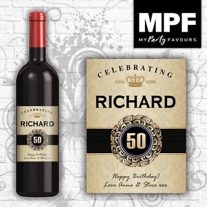 Personalised Birthday Wine Bottle Label - 18th 21st 30th 40th - vintage aged - Picture 1 of 12
