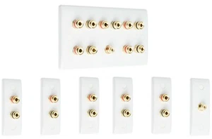 5.1 Slimline Surround Sound Audio AV Speaker Wall Face Plate Kit - NON SOLDER - Picture 1 of 8