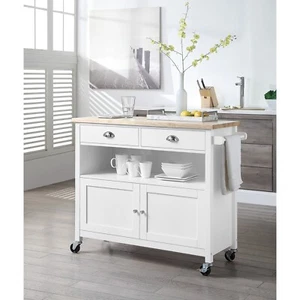 Hampshire 2 drawer 2 door Kitchen Storage Trolley - Picture 1 of 11