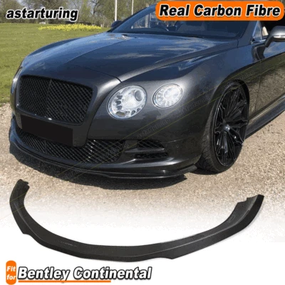 Alerón de parachoques delantero de carbono real apto para Bentley Continental 2012-2016  Foto 1 de 4