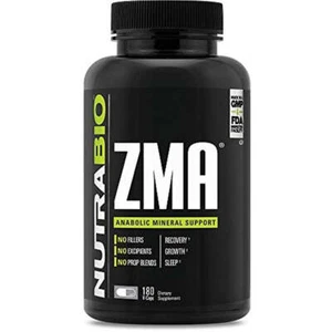 NutraBio ZMA Vegetable Supplement - Anabolic Mineral Support - 180 Capsules - Picture 1 of 3