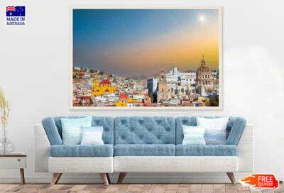 (Laminated) Mexico Guanajuato Colonial Architecture Colorful Houses Hist 91x61cm - Image 1 of 4