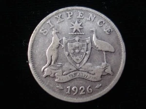 Australian 1926 Sixpence Sterling Silver Coin KGV Birthday Gift Antique - Picture 1 of 2