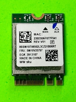 5W10V25797 REALTEK RTL8852AE M.2 2230 PCI-E WIFI 6 802.11AX 5.0 CARD - Image 1 of 2