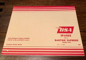 BSA 175cc BANTAM SUPREME 1968 PARTS SPARES LIST CATALOGUE *ORIGINAL NOS* - Picture 1 of 6
