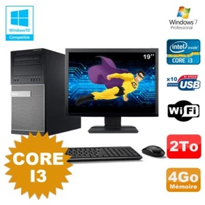 Lote PC tour DELL 790 Intel Core I3 3.1Ghz 4Go 2To DVD Wifi Win 7 + Pantalla 19" - Imagen 1 de 1