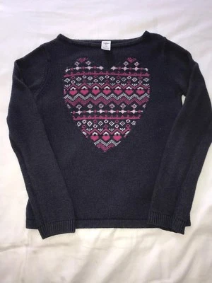 Oshkosh B'gosh Navy Blue  Heart Sweater size 10 Girls - Image 1 of 2