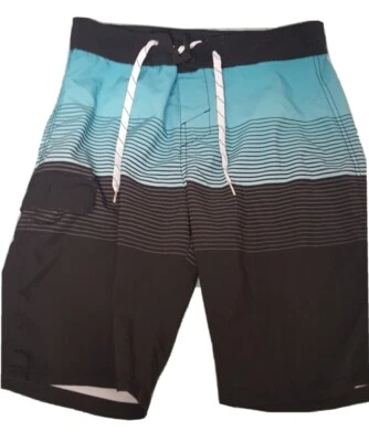 Carbon Board Shorts Mens Size 32 Surf Paddle Skate Swim Trunks Teal & Black - Image 1 of 4