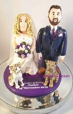 Personalised Wedding Cake Topper Bride and Groom, Unique handmade clay keepsake 