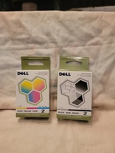 2 Genuine SEALED Dell Series 2 BLACK & TRI-COLOR INKJETS / A940,A960 /0824 phcys - Picture 1 of 10
