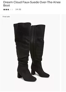 New, Black Lane Bryant Dream Cloud Faux-Suede Over-The-Knee Boot, Faux Suede 10W - Picture 1 of 5
