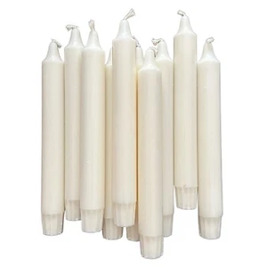 "Vela moldeada blanca Stearine 7,5"" (10 piezas)" - Imagen 1 de 5