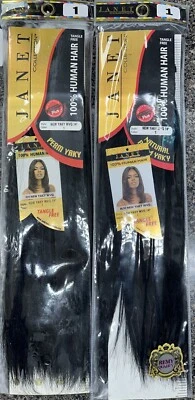 Paquete de 2 Janet New Yaky 14” (NO 14) Color 1 (Negro Jet) Natural Perm Yaky Foto 1 de 2
