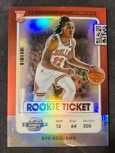 2021-22 Contenders Optic Ayo Dosunmu PLATA PRIZM Boleto de Novato CENTRADO Toros - Imagen 1 de 2