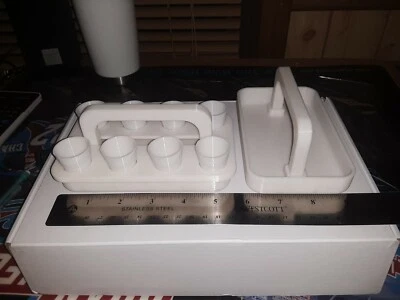 JP CREATIONS Pair of Sacrament Trays with cups (3D printed) White