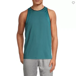 Xersion Mens Crew Neck Sleeveless Tank Top Size S New Teal - Picture 1 of 4