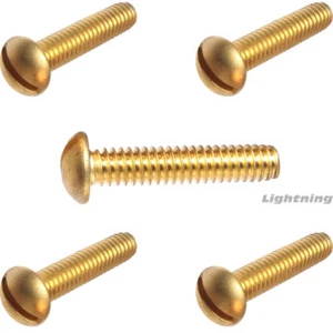 Tornillos de máquina de cabeza redonda de 6-32 x 1-1/4" unidad ranurada de latón liso cantidad 50 - Imagen 1 de 3