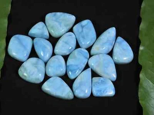 13X15-21X24MM Natural Larimar Pectolite Fancy Cabochon Loose Gemstone 15Pcs d260 - Picture 1 of 9