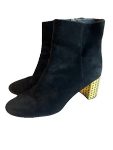 Tory Burch Olympia Bootie Perfect Black Boots Booties Suede Sz 10.5M - Picture 1 of 13