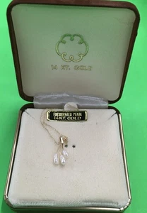Vintage Solid 14k Pearl Pendant Necklace 17” By PPC Princess Pride Creations - Picture 1 of 9