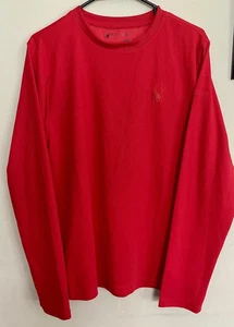 Spyder Active Men's Long Sleeve Black & Red performance Pullover Size M - Picture 1 of 7