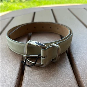Harken Cream Leather Belt with Silver Buckle Med - Picture 1 of 7