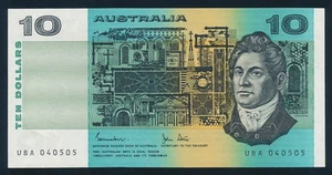 Australia: $10 Johnston-Stone "AUSTRALIA TITLE". aUNC Cat $80 - Picture 1 of 2