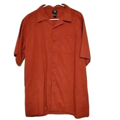 Camisa Junction West Para Hombre XXLarge Naranja Quemado Informal Con Botones Manga Corta Foto 1 de 3