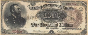 USA  $1,000 Watermelon  Series of 1890  Facsimile  Uncirculated Banknote ZD 13 - Picture 1 of 2