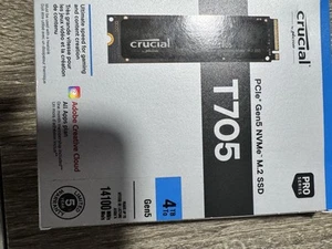 Crucial T705 Gen 5 internal solid state drive 4 TB M.2 PCI Express 5.0 NVMe - Photo 1/4