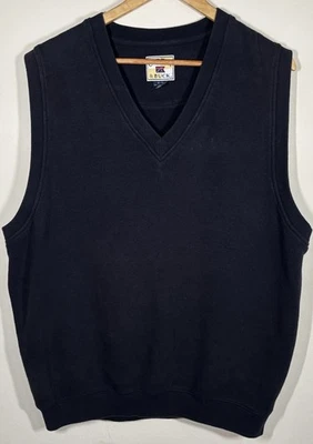 CUTTER & BUCK Mens XL Sweater Vest Navy Blue V-Neck Sleeveless Pullover Golf USA - Image 1 of 4