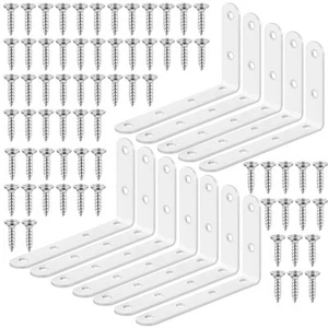 12 Pcs L Shaped Brackets for Shelves - Heavy Duty Stainless Steel Decorative ... - Picture 1 of 7