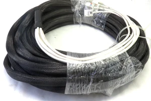 50 ft CAT 6 Cable Bundle of 6 Cables Encased in Black Nylon, OPEN BOX - Afbeelding 1 van 5