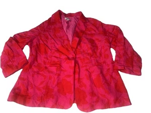 Kate Spade X Target Classic Rose Linen Blazer Floral Casual Preppy Jacket XXL - Picture 1 of 10