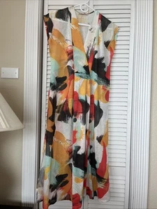 VESTIDO MAXI ZARA MUJER SIN MANGAS ENCUBRIMIENTO TIE-DYE Talla S Gran Tamaño FLORAL - Imagen 1 de 8