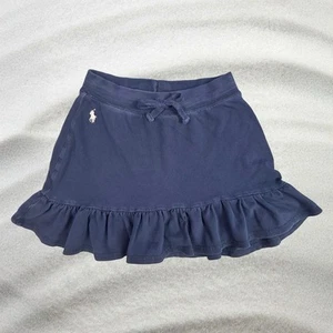 Polo Ralph Lauren Girls Navy Blue Mesh Ruffle Skort Skirt Size M 8-10 - Picture 1 of 6