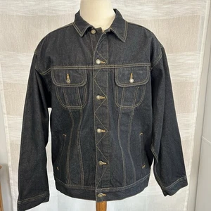 Wrangler Rugged Wear Mens 3XL Jean Jacket RJK30BL Dark Wash Denim Trucker - Picture 1 of 6