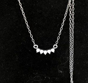 Collar colgante de plata 925 St. Estate curvado circonita cúbica 19" #1755 - Imagen 1 de 4