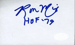 Ron Mix Hof Signed Jsa Cert Sticker 3x5 Index Card Authentic Autograph - Picture 1 of 1