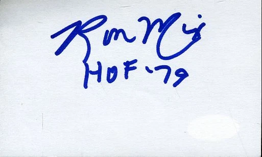 Ron Mix Hof Signed Jsa Cert Sticker 3x5 Index Card Authentic Autograph - Image 1 of 1