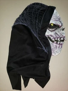 HOODED CORPSE HEAD HALLOWEEN MASK TEEN BOYS MEN one size fits most GROSS!! - Picture 1 of 2