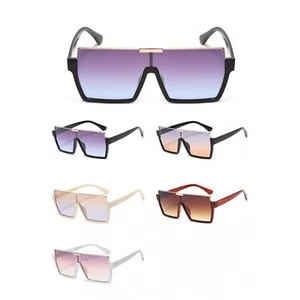 Trendy Sunglasses Oversized Flat Lens UV400 Protection Square Shades Fashion New - Picture 1 of 11