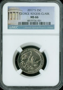 2017 S George Rogers Clark Quarter NGC MS66 . - Picture 1 of 2