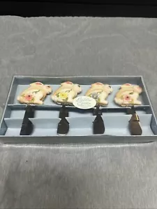 Bella Casa by Ganz Bunny Rabbit Spreaders Set of 4 Easter Spring - Picture 1 of 6