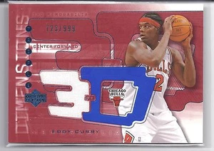 Scheda riscaldamento 3D Bulls Basketball 2003-2004 Triple Dimensions Eddy Curry #928/999 - Foto 1 di 2